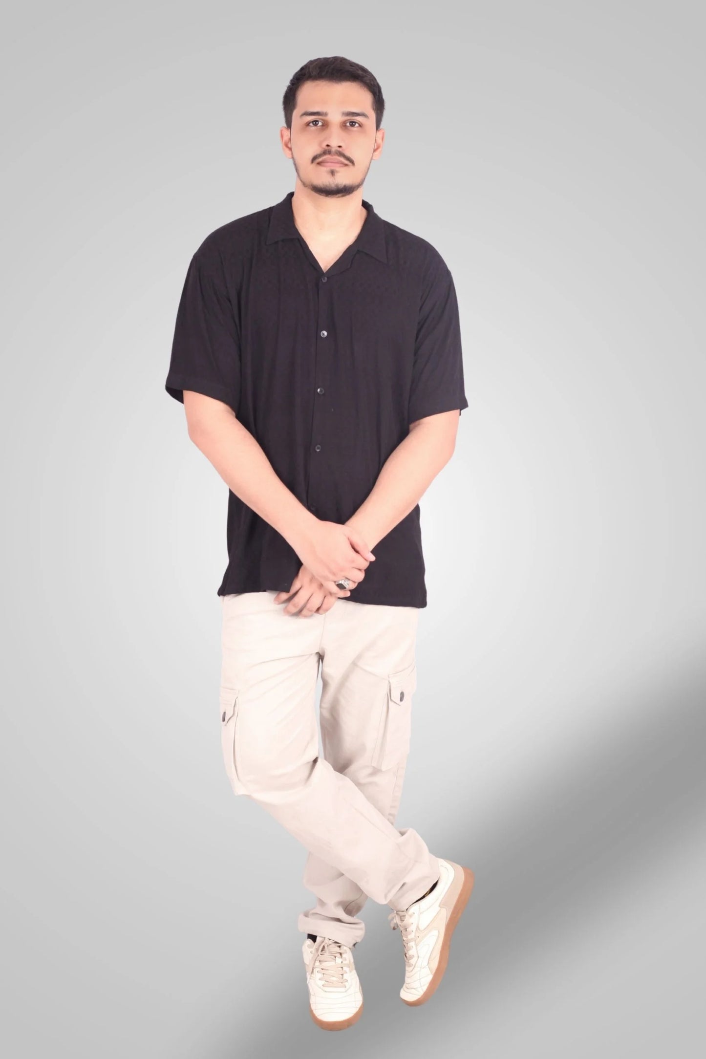 LINEN TEXTURED CUBAN | BLACK