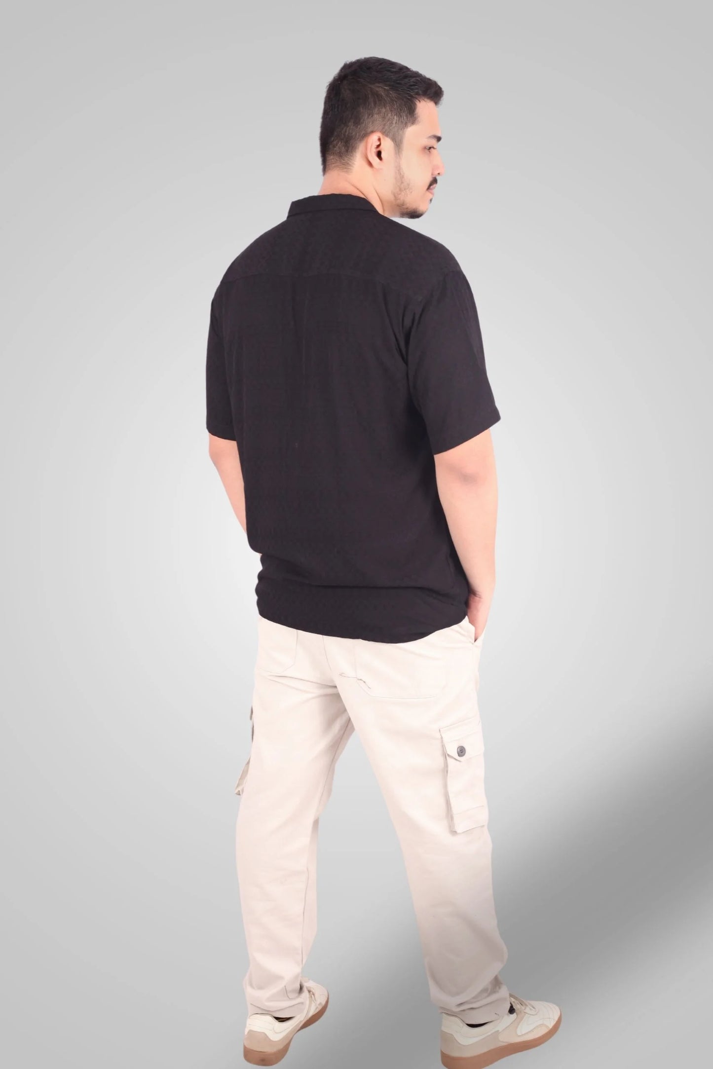 LINEN TEXTURED CUBAN | BLACK
