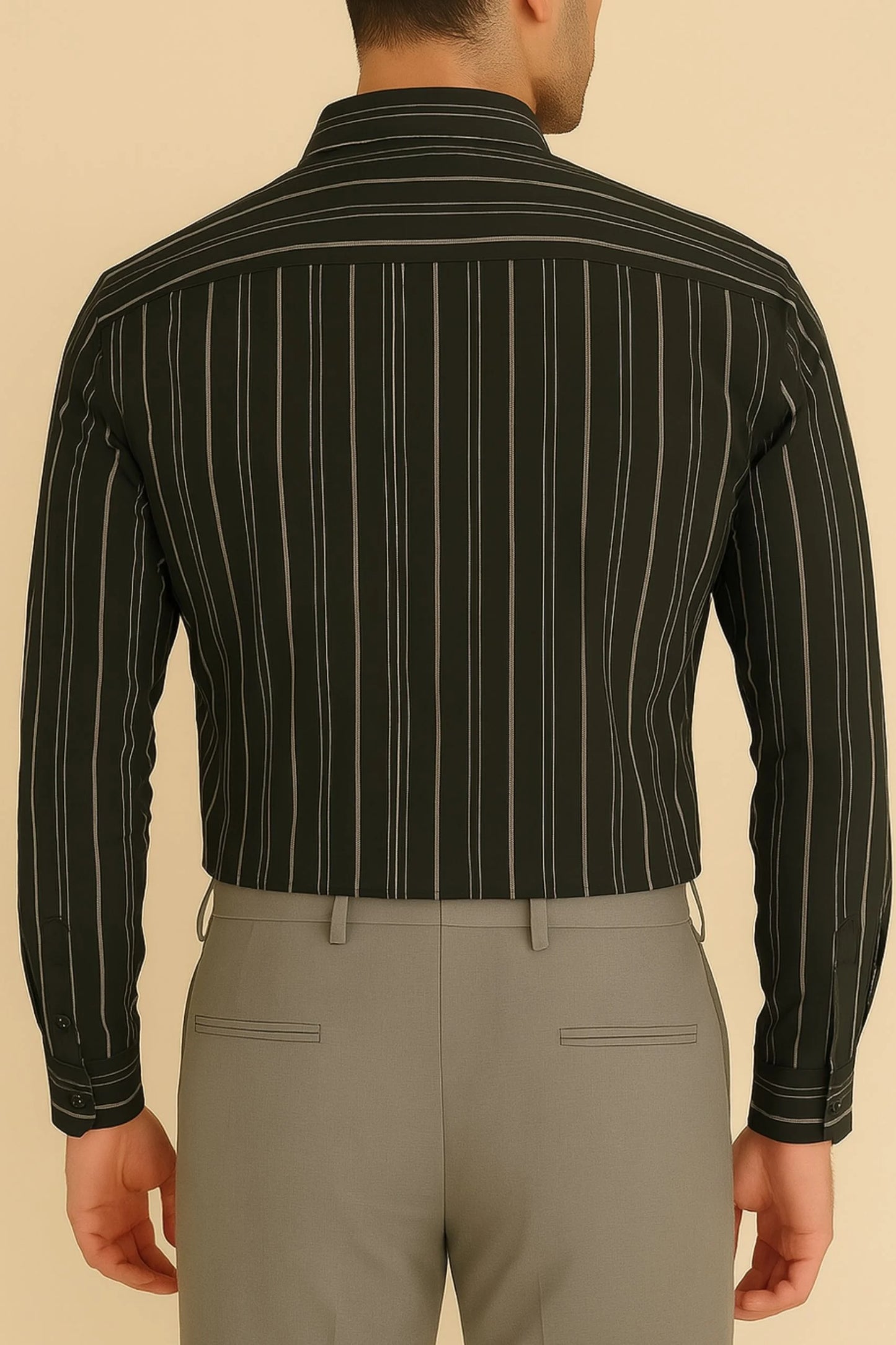 STRIPPED SHIRT | BLACK/SILVER