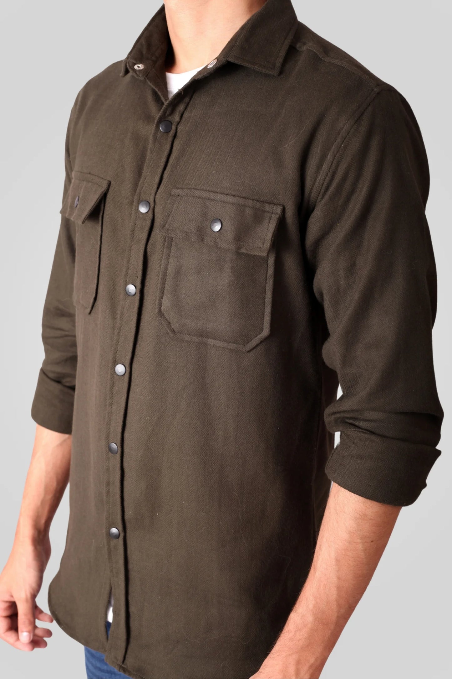 OLIVE FLANNEL SHACKET (FS01)