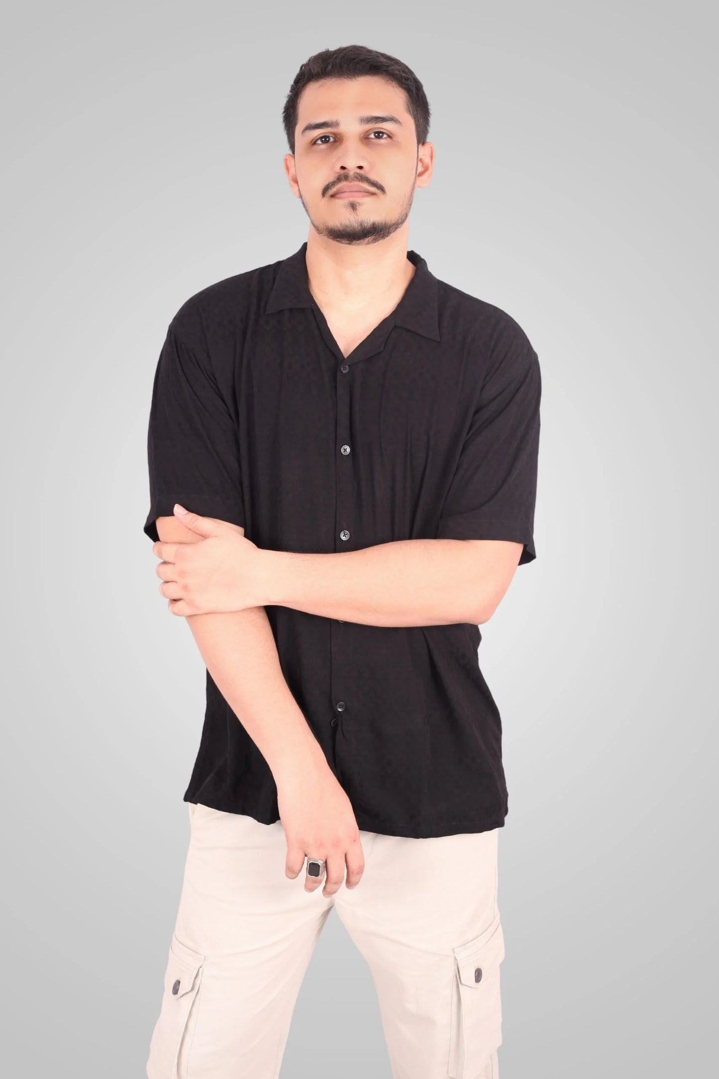 LINEN TEXTURED CUBAN | BLACK