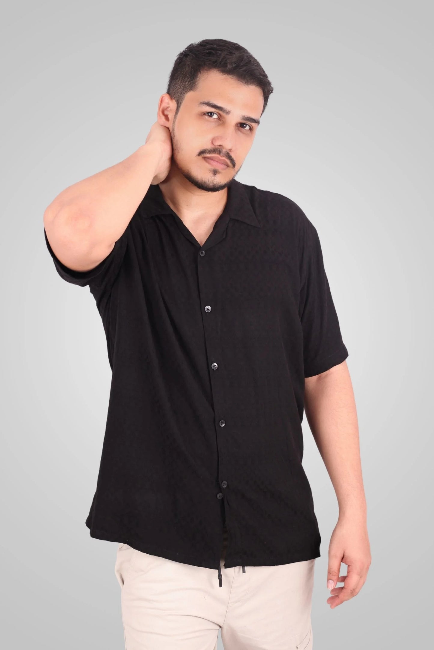 LINEN TEXTURED CUBAN | BLACK