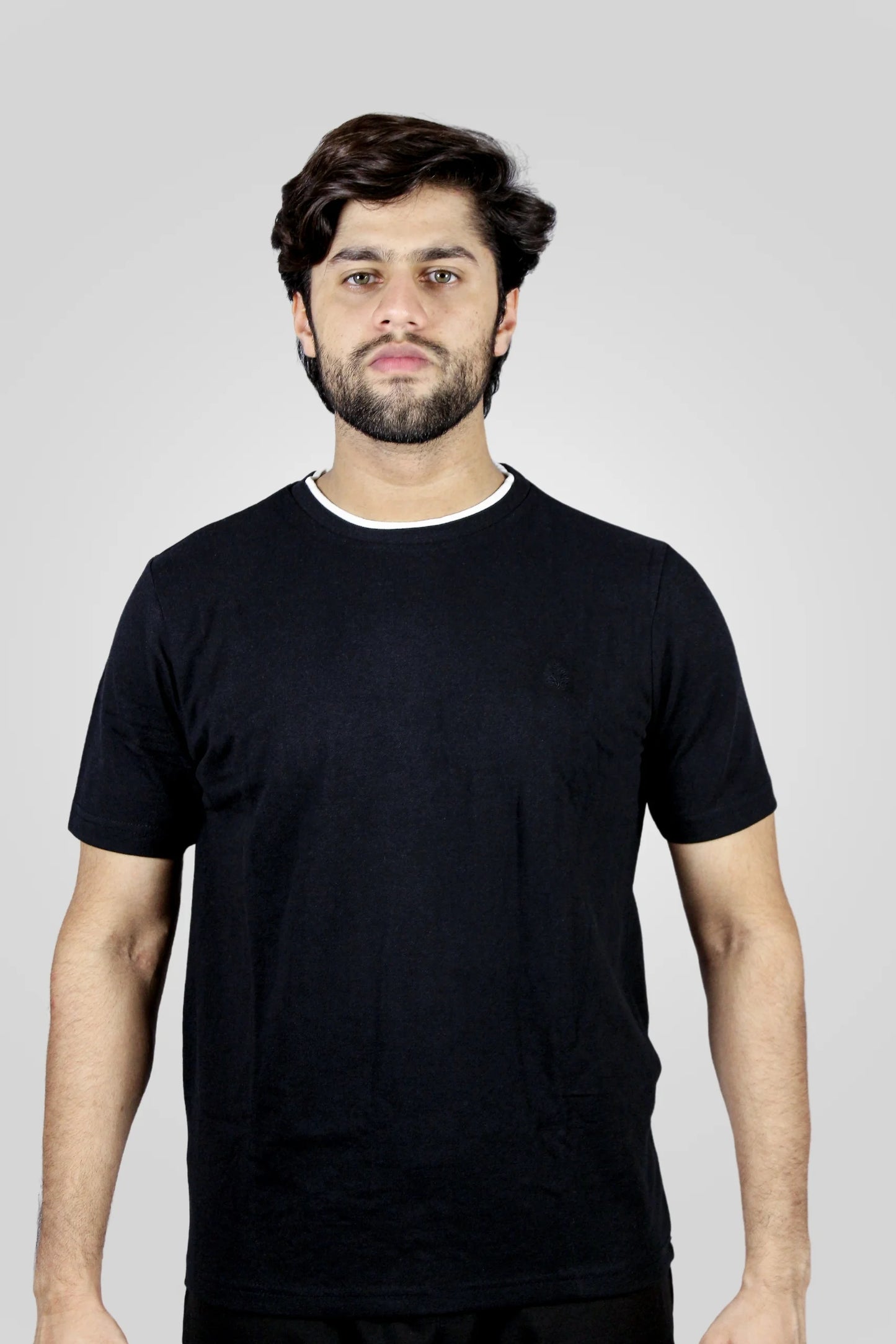 BLACK TEXTURED T-SHIRT (TS02)