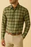 CHECKERED SHIRT | OLIVE GREEN