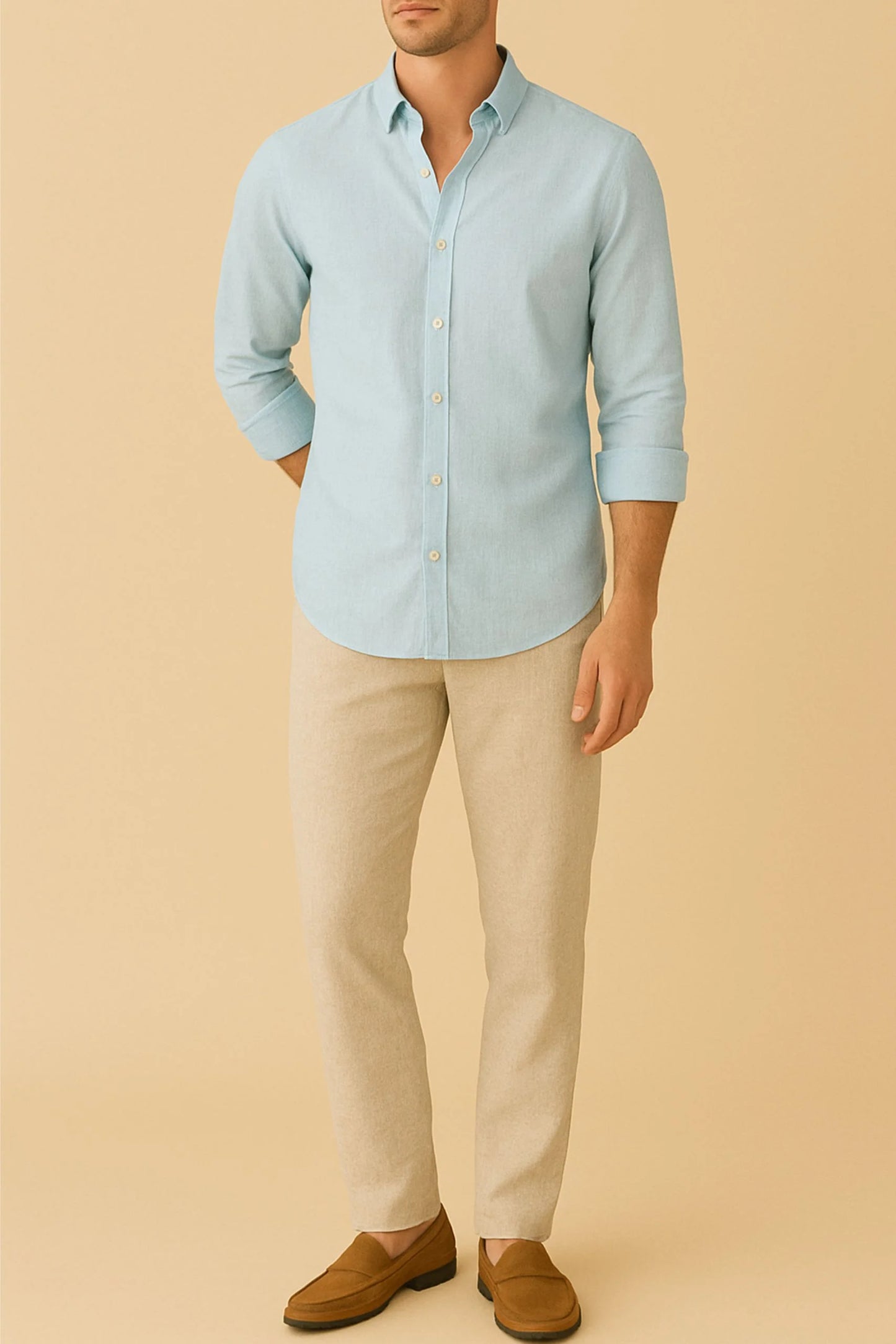 LINEN SHIRT | POWDER BLUE