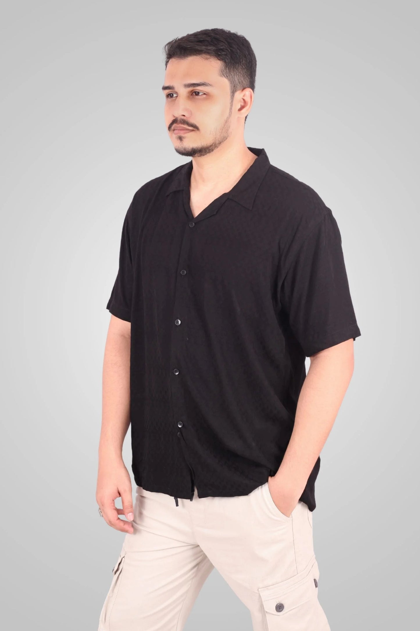 LINEN TEXTURED CUBAN | BLACK