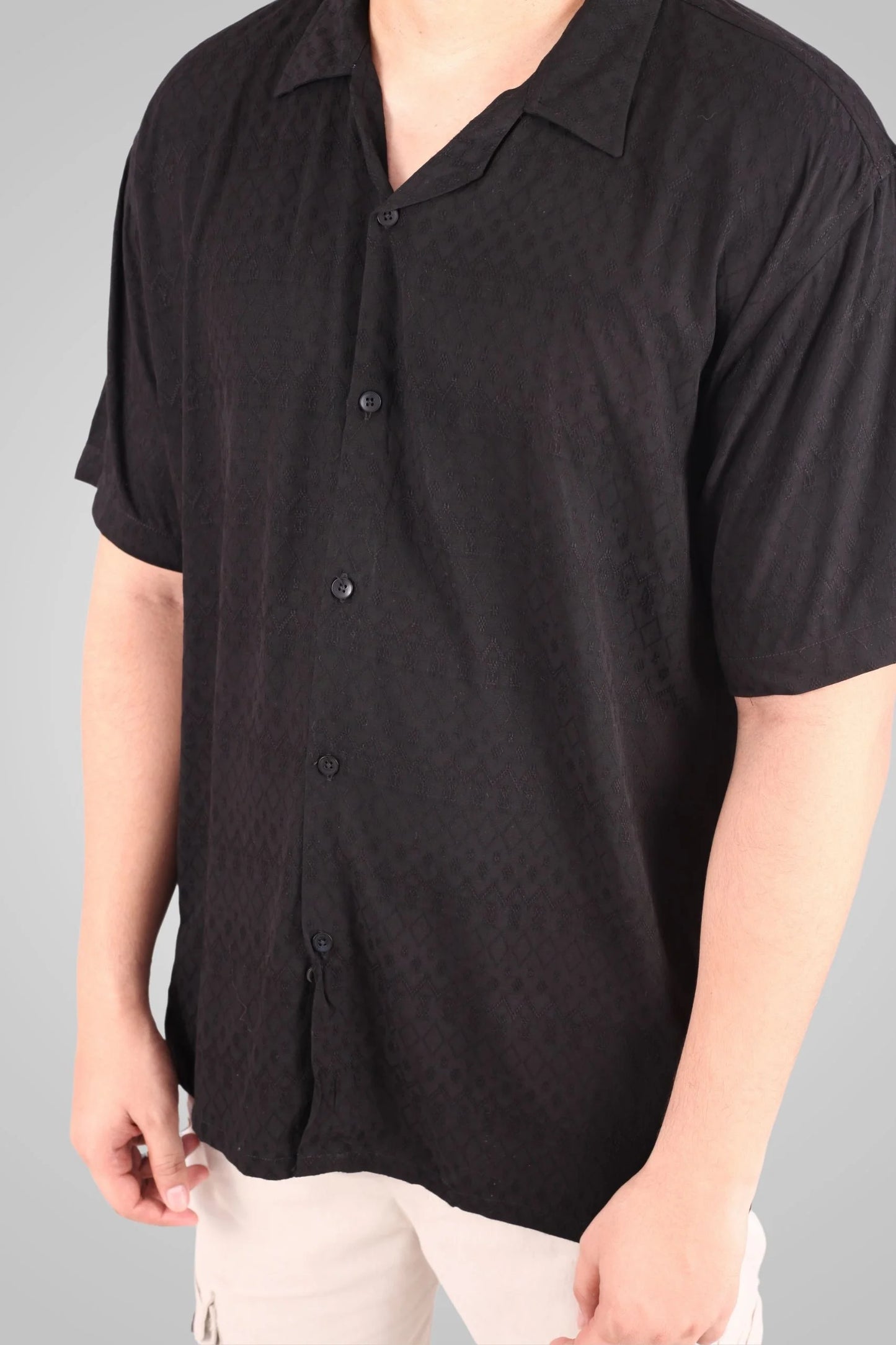 LINEN TEXTURED CUBAN | BLACK