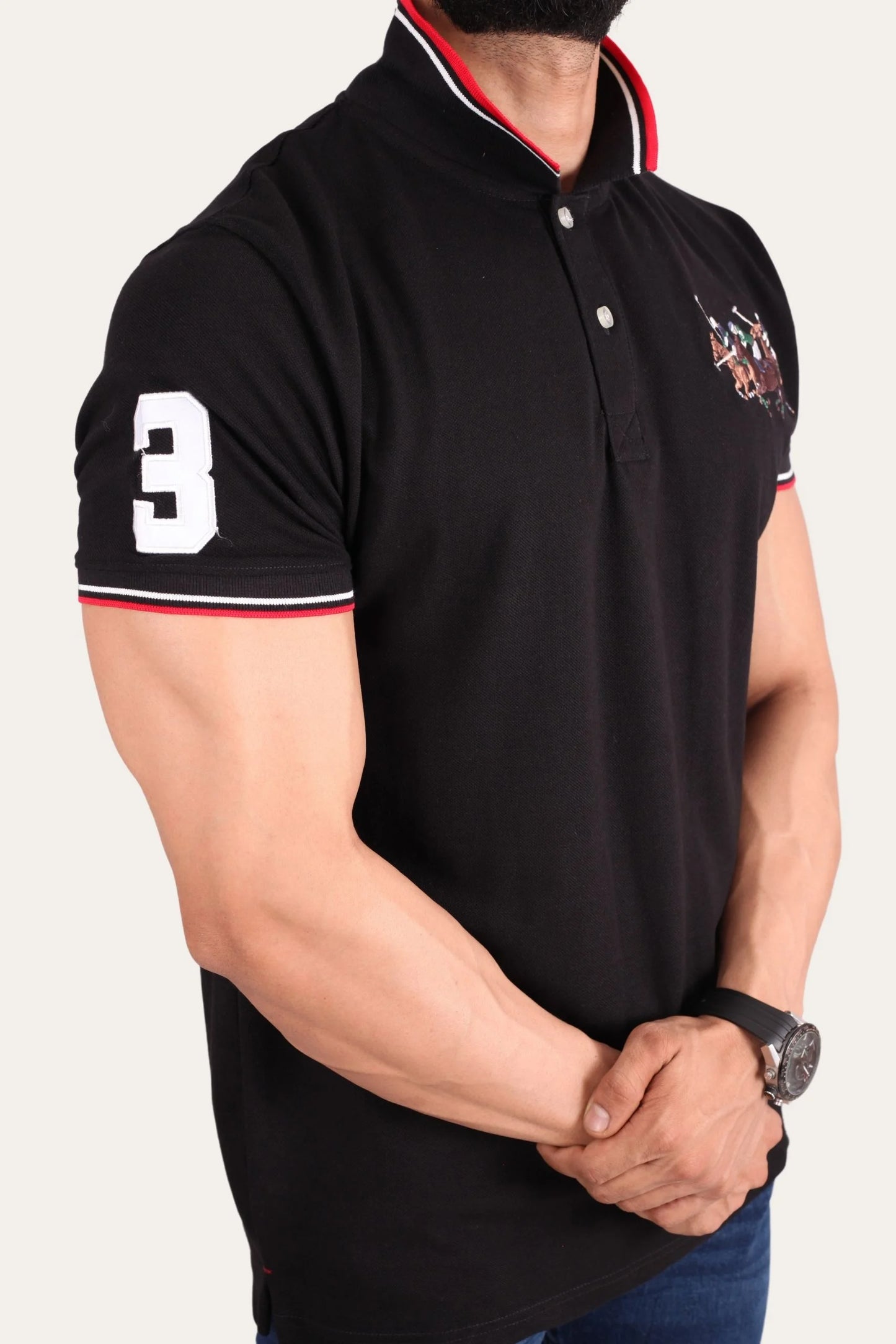 3 PONY POLO | BLACK