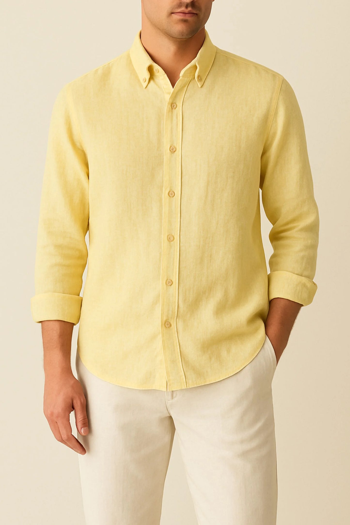 LINEN SHIRT | LIME YELLOW
