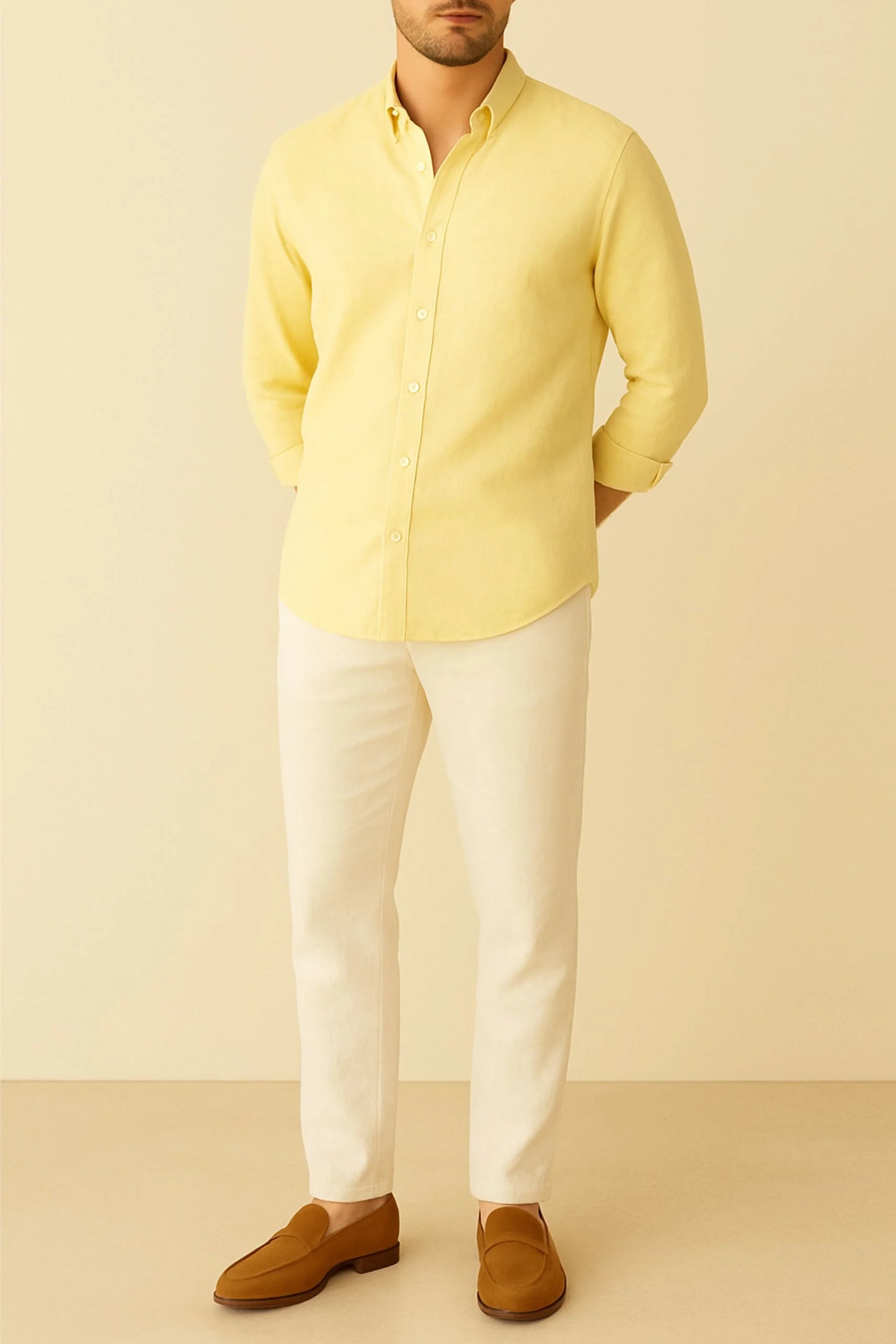 LINEN SHIRT | LIME YELLOW