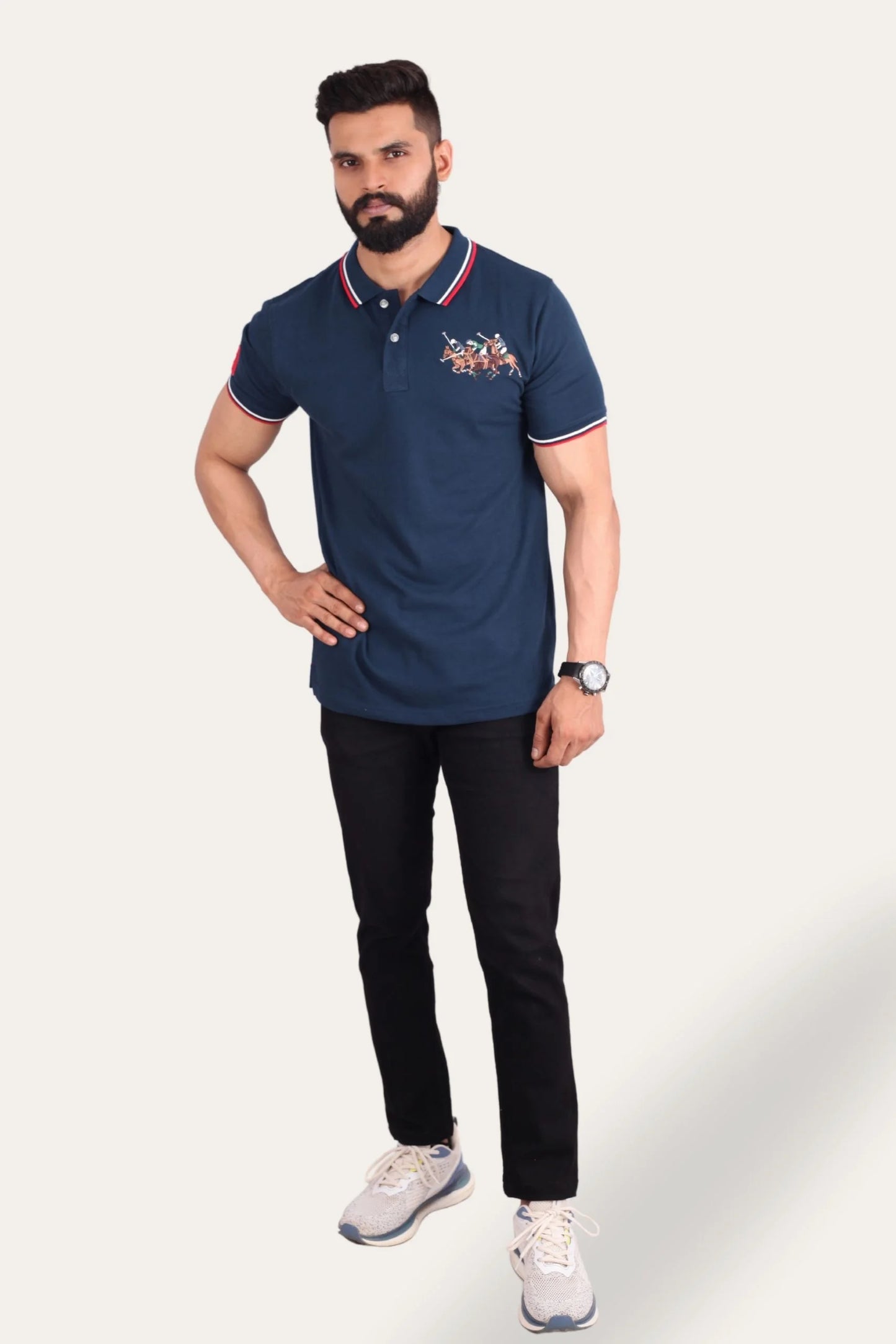 3 PONY POLO | MID BLUE