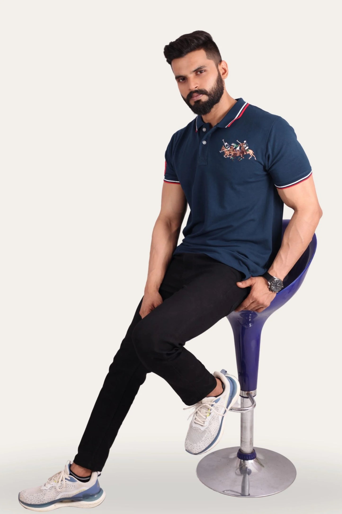 3 PONY POLO | MID BLUE