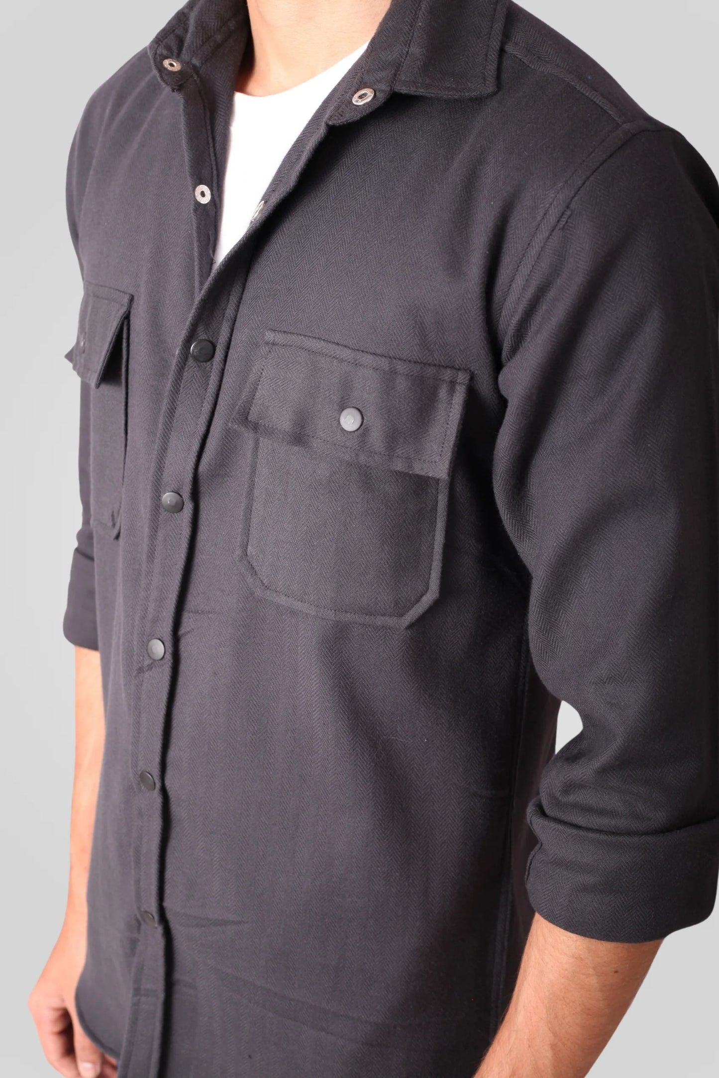 CHARCOAL FLANNEL SHACKET (FS03)