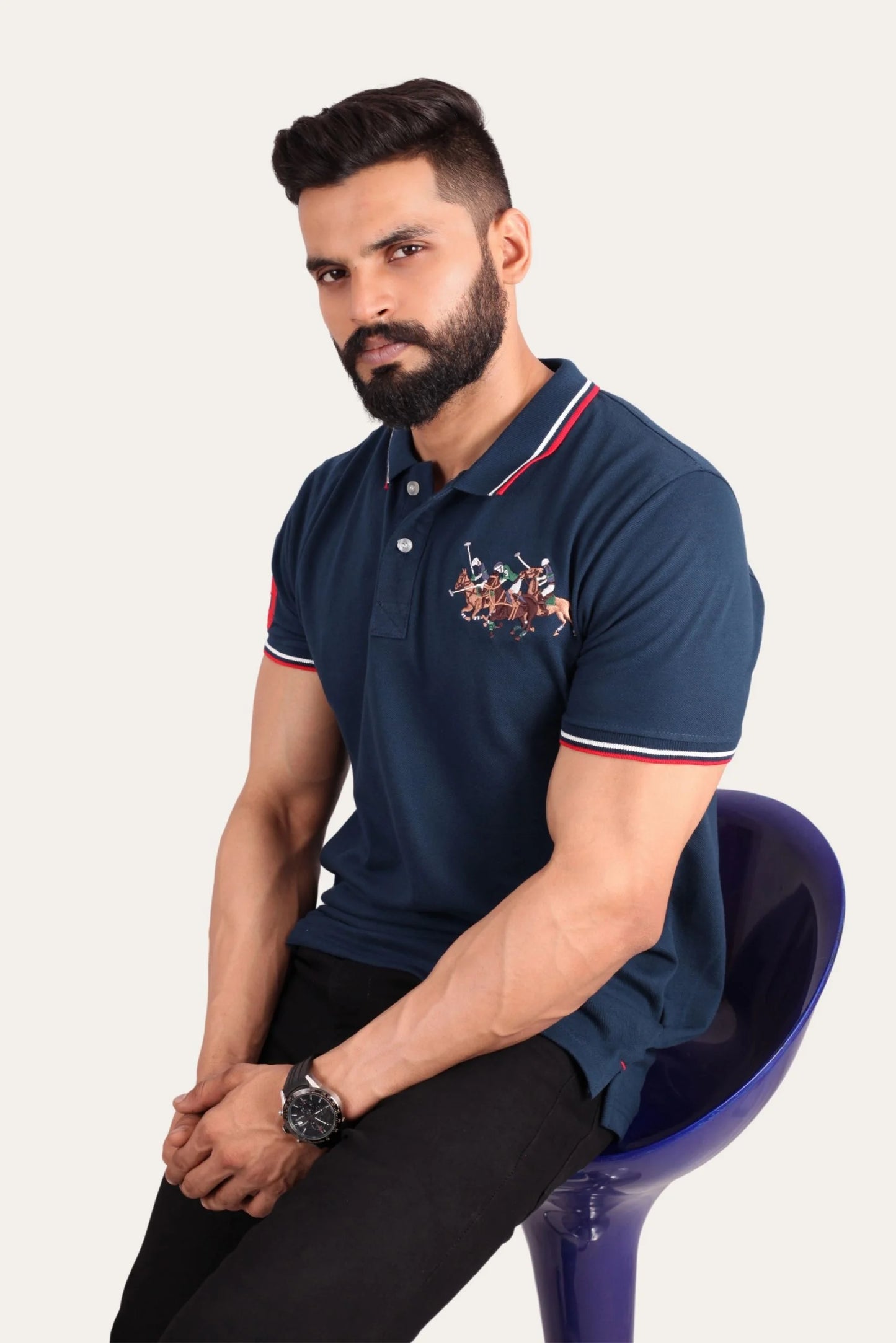 3 PONY POLO | MID BLUE
