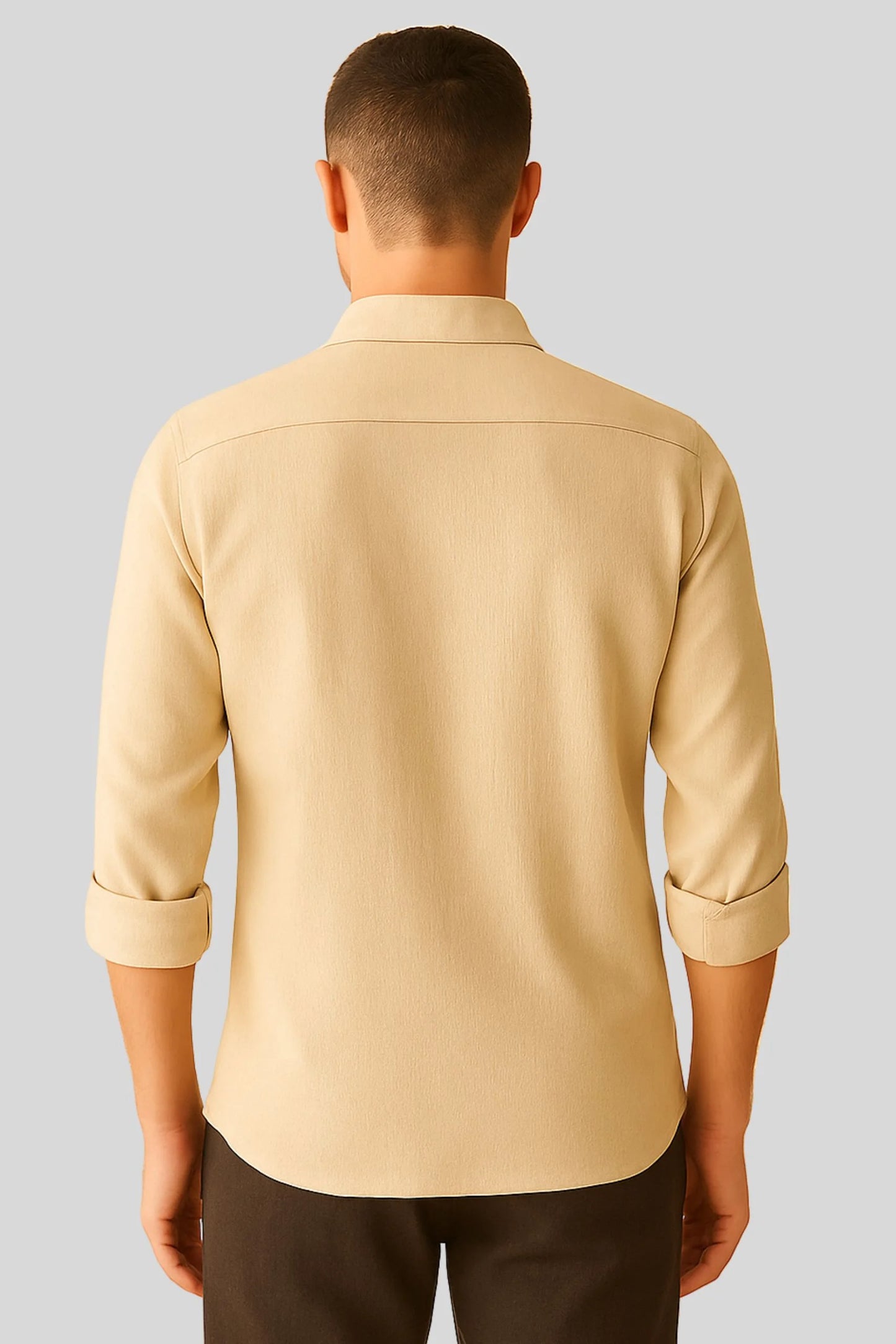 CRINKLE CUBAN COLLAR SHIRT | BEIGE