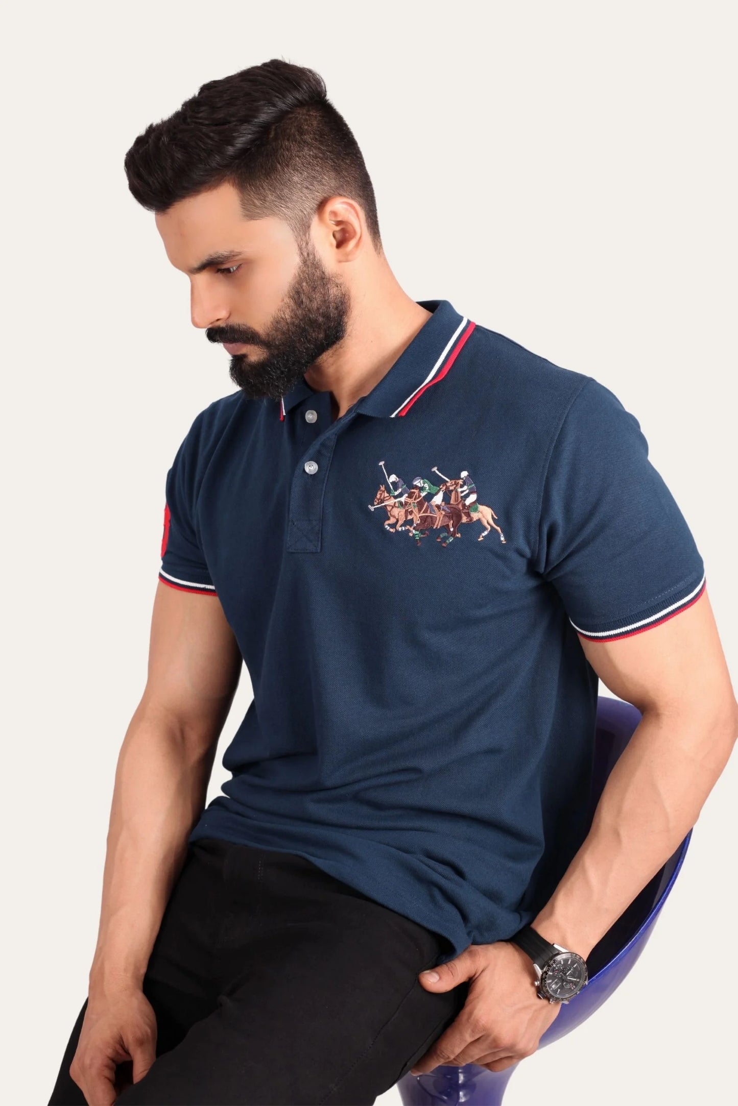 3 PONY POLO | MID BLUE