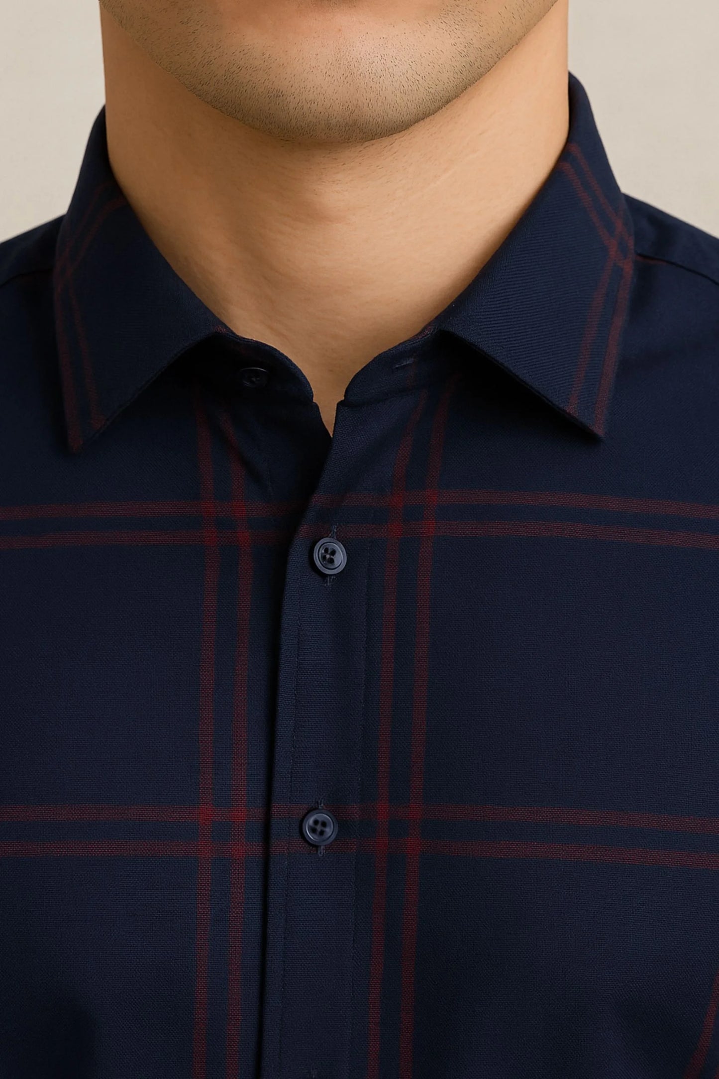 CHECKERED SHIRT | NAVY/RED