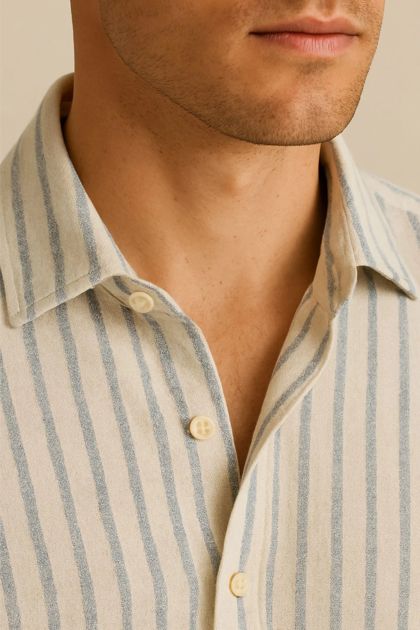 LINEN STRIPED SHIRT | BLUE/WHITE