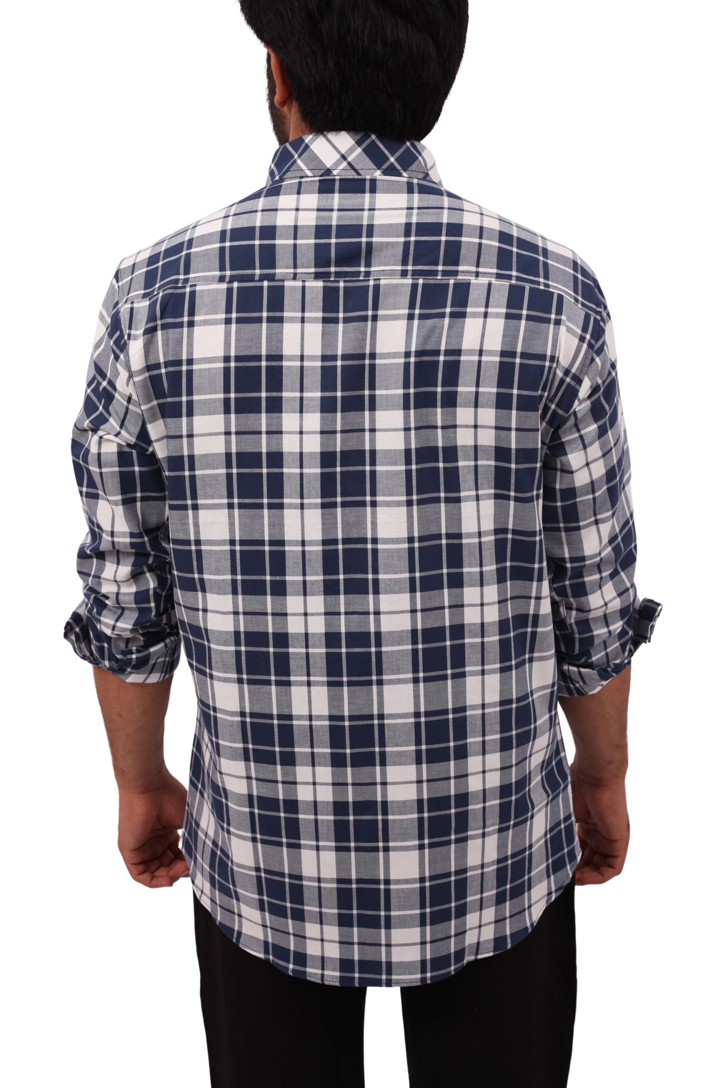 CHECKERED SHIRT | WHITE / NAVY