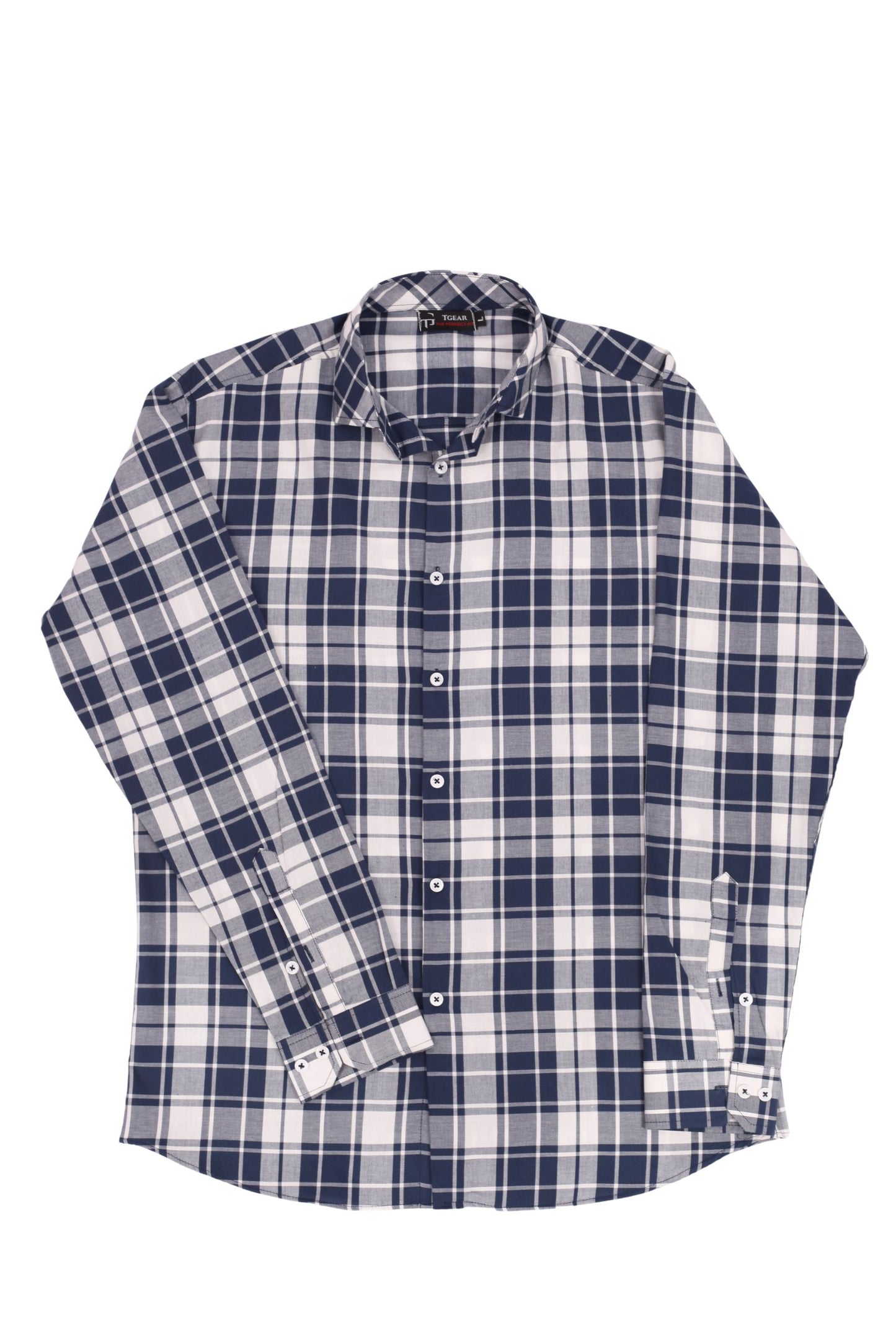 CHECKERED SHIRT | WHITE / NAVY