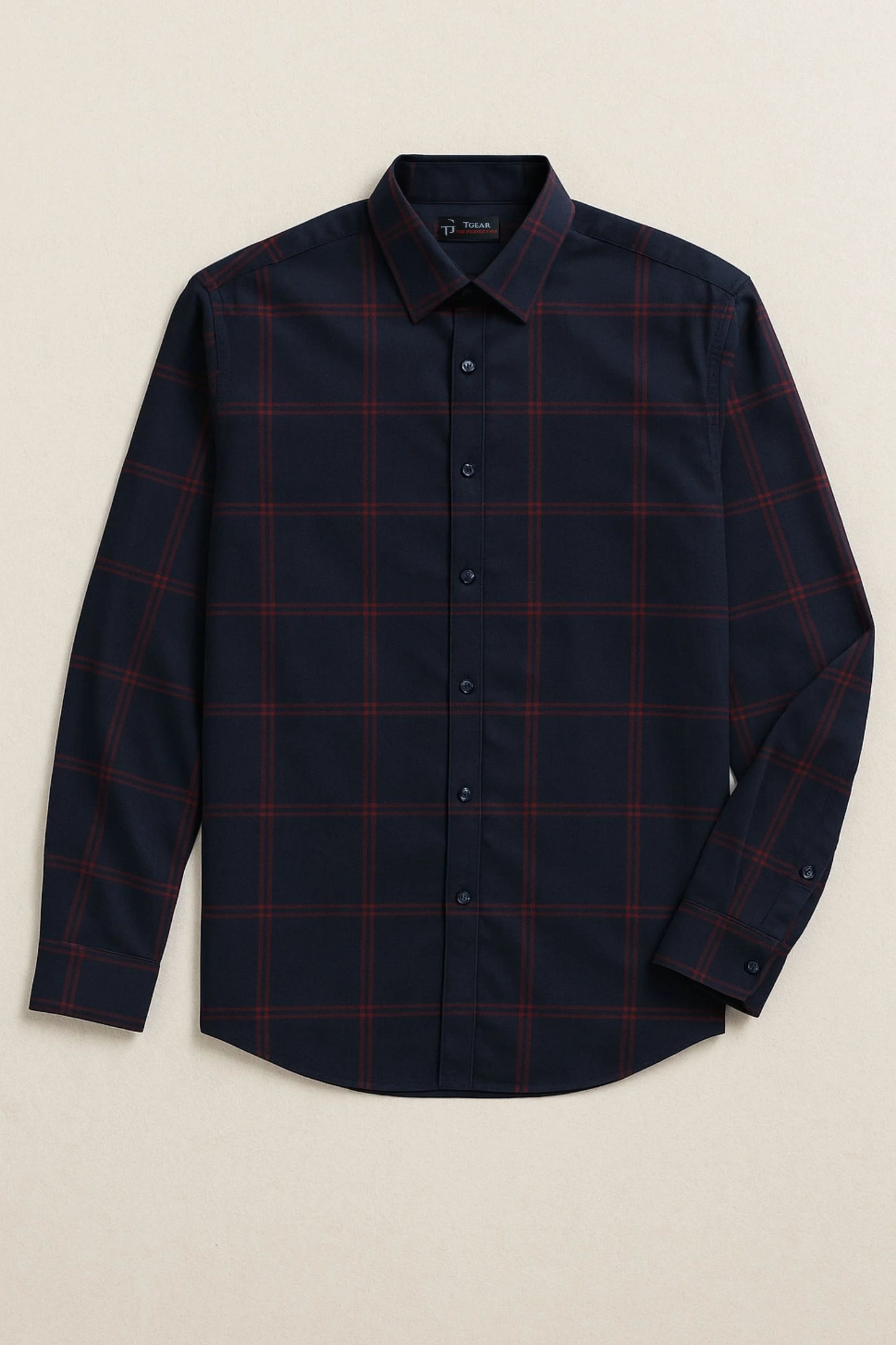 CHECKERED SHIRT | NAVY/RED