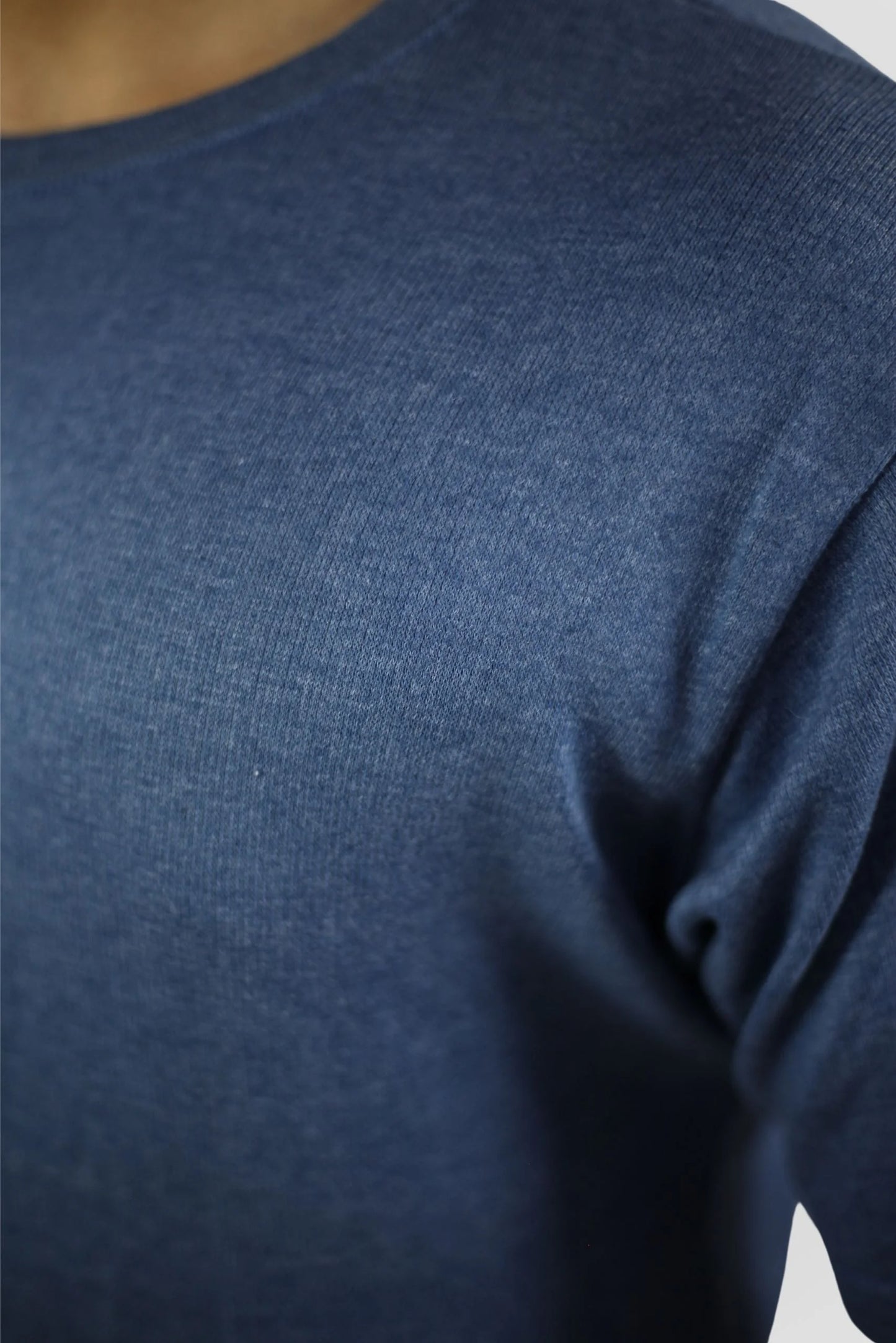 DENIM BLUE TEXTURED T-SHIRT