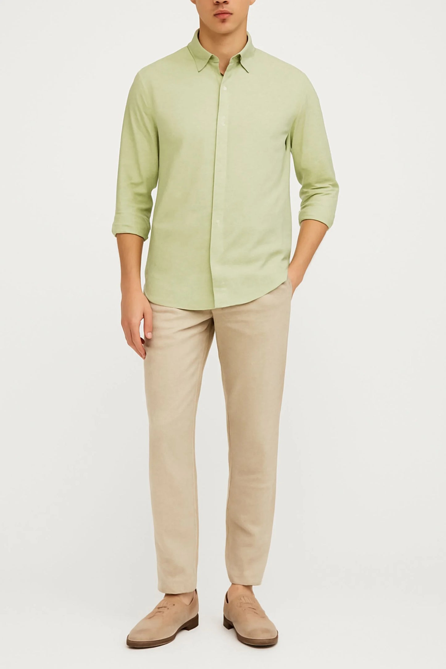 LINEN SHIRT | PISTACHIO GREEN