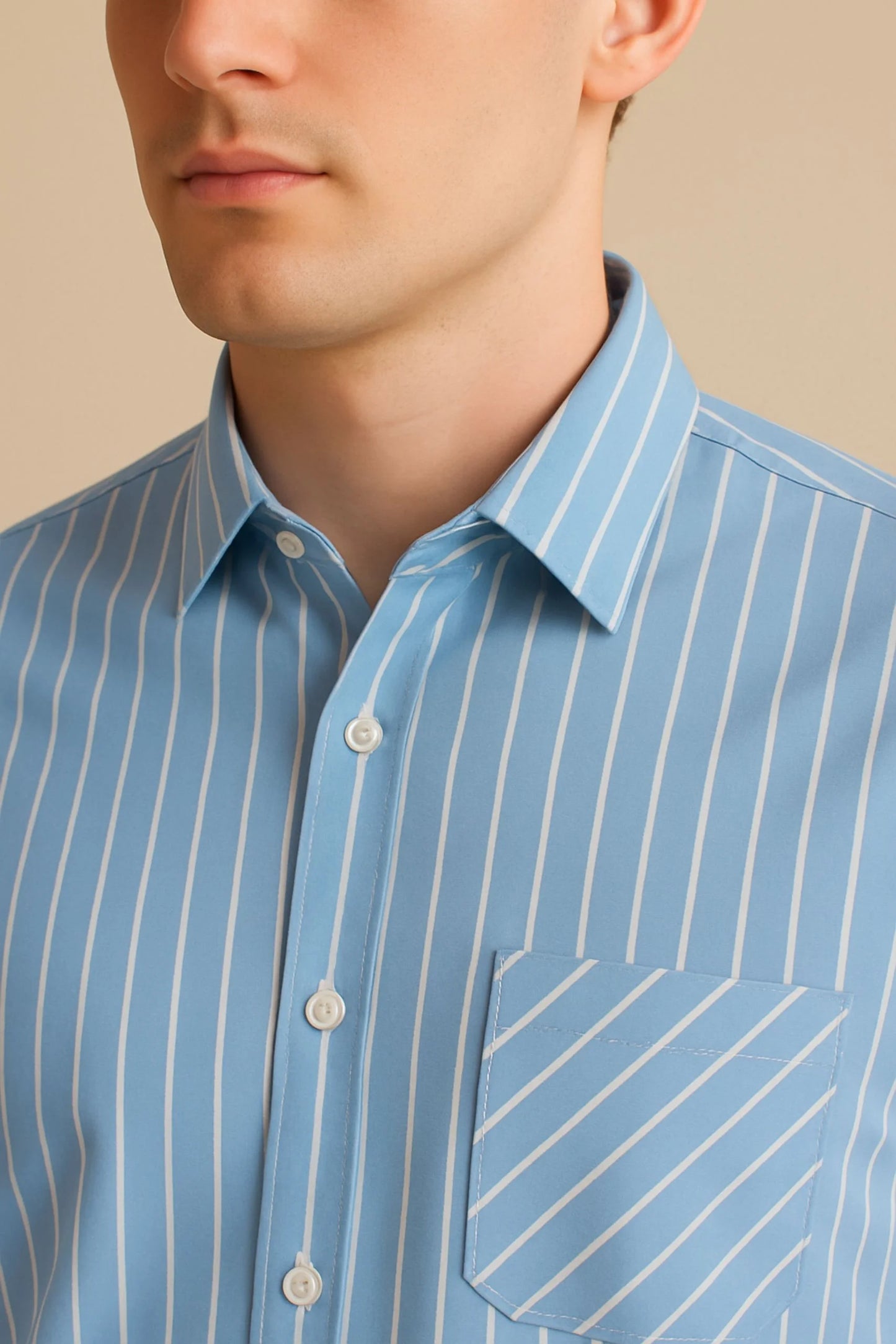 STRIPED SHIRT | LIGHT BLUE/WHITE