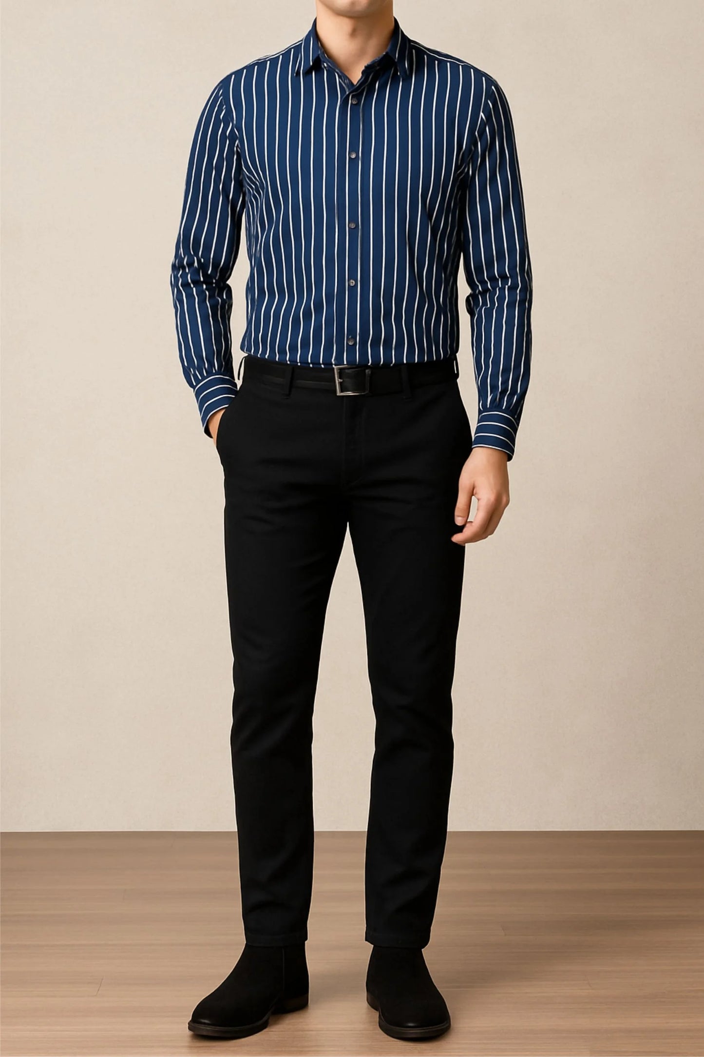 STRIPPED SHIRT | NAVY/WHITE