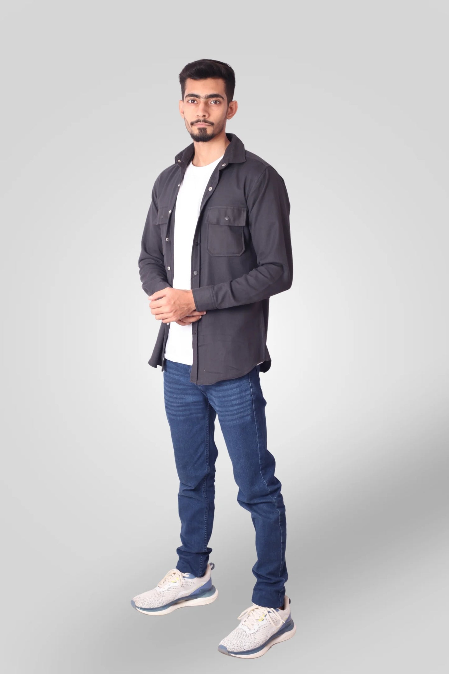 CHARCOAL FLANNEL SHACKET (FS03)