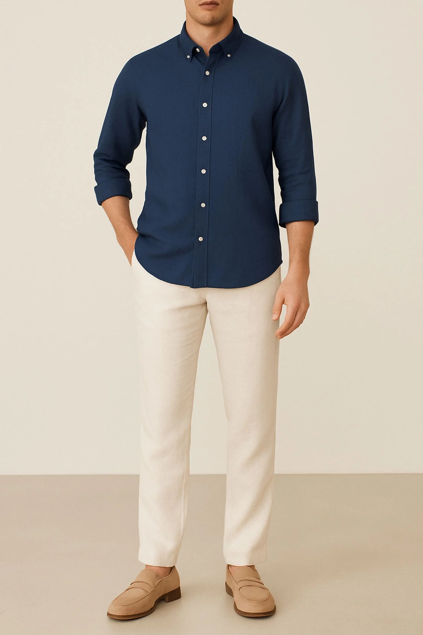 LINEN SHIRT | NAVY BLUE