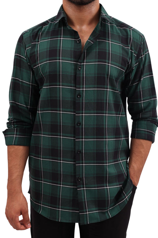 CHECKERED SHIRT | GREEN / BLACK