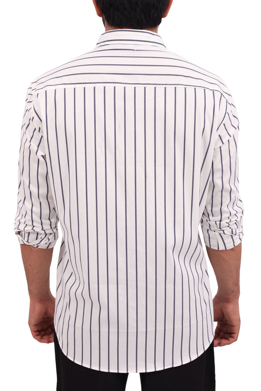STRIPED SHIRT | WHITE / CHARCOAL