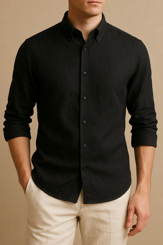 LINEN SHIRT | BLACK
